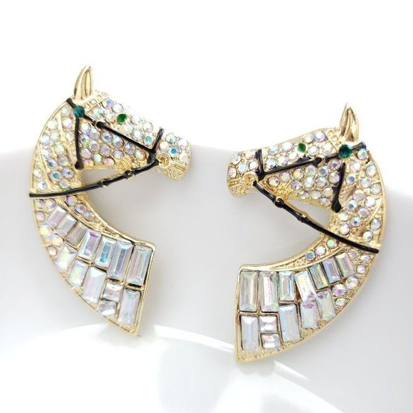 Free People Jewelry - Free People Diamond Horse Earrings